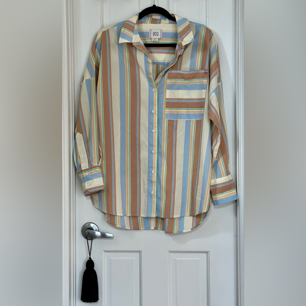 Uo Neutral Striped Button Down - image 3